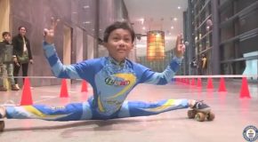 8-Year-Old Indian Boy Sets New Distance Record For Limbo Skating Under Bars