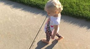 Adorable Little Girl Tries To Get Rid Of Her Shadow