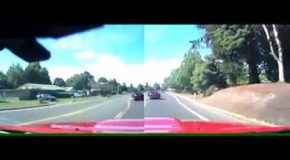 Camaro Ends Up A Pole After Brake Checking