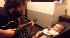 Dad Sings The Sweetest Song To Baby