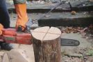 Badass Camper Makes DIY Burner Out Of Log