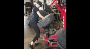 Miss Yoga Pants Mechanic Will Inflate More Than Just Your Tires