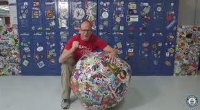 Sets Guinness World Record for Largest Ball of Stickers