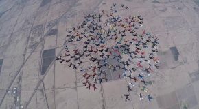 Skydivers Set World Record for a Formation Skydive Over Eloy