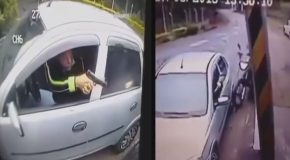 Motorcycle Robbery Goes Wrong When The Victim Pulls a Gun