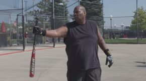 This 56 Year Old Security Guard Can Hit A 250 MPH Fastball!