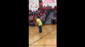 Teen With Down Syndrome Nails A Backwards Half Court Shot!