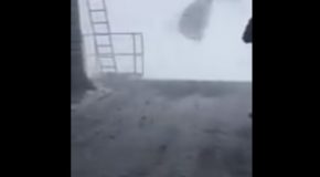 Skiers Trapped Inside A Chair Lift Swinging In 100 mph Wind Gusts