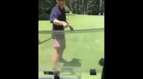 Unsuspecting Golfer Gets Creamed By Sneaky Golf Cart Driver