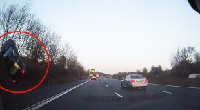 Shocking Moment Car Veers Off The M4 Then Flips 360 DEGREES In The Air