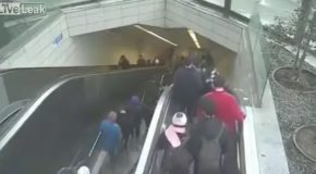 Hungry Escalator Swallowed Man, It Took 1 Hour to Save Him
