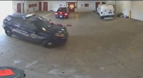 Man Escapes From County Jail Indiana Jones Style Under a Closing Garage Door