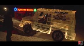 Russian Dude Builds A Mercedes G-Class SUV Out of Ice Blocks!