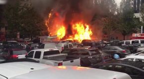 Taco Stand Explodes in Middle of Parking Lot