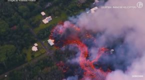 Scary Footage of Volcanic Lava Destroying Homes in Hawaii
