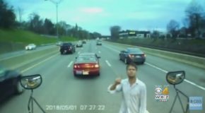 Unhinged Idiot Stops Bus in the Middle of the Highway to Ask a Stupid Question