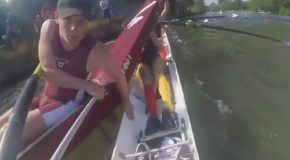 Rowing Team Has a Close Call During Collision