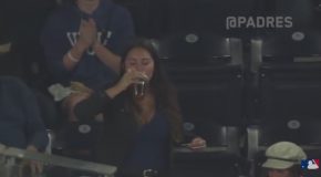 Woman Catches Foul Ball in Her Beer — Then Chugs It!!