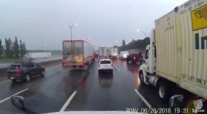 Nasty Freeway Semi Crash