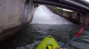 Kayaking Down Waterslide