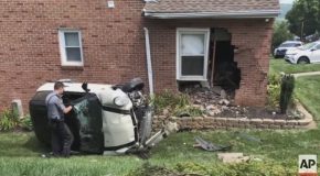 Police : Man Flees Officer, Crashes into Home