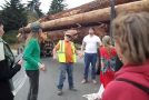 Driver Pulls Protester off of Log Truck