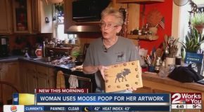 Woman Uses Moose P##p For Artwork