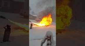 Flamethrower for Fast Snow Removal