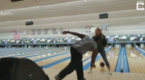 Man Shows Off Impressive Bowling Skills With Girlfriend