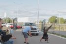 Guy Pulls Car While Doing Handstand