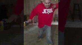 Hardcore Gangster Dude Pops and Locks for “Jesus Chroist”