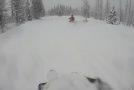 Deep Snow Swallows up Snowmobile