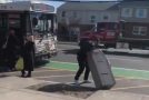 Guy Steals ATM And Tries To Board City Bus As A Get Away Vehicle