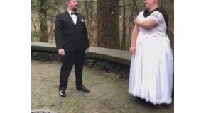 Hilarious First Look Wedding Surprise