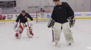 Watch An Average Guy Attempt To Stop A Hockey Pro’s Slap Shot!