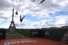 Thrill-Seekers Zipline From Top Of The Eiffel Tower