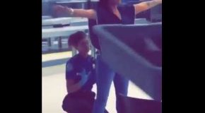 TSA Agent Gets a Surprise While Patting Down a Female Passenger