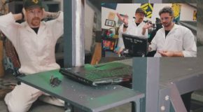 Real Guillotine vs. Laptop & Other Electronics!