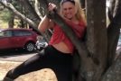 Girl Gets Stuck In Tree Because Of B@@bs