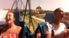 Girl’s Flimsy Blouse Can’t Handle This Rollercoaster Ride