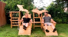 Woodworker Builds Chairs With Massagers And Beer Dispensers