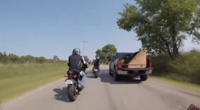 Motorcyclist Goes Head To Head Against Hillbilly
