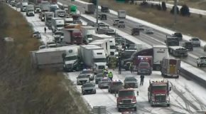 Over 50 Cars Piled Up On Iowa Interstate 80