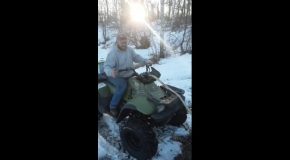Attempt At Taking Down Tree With A Quadbike Goes Hilariously Wrong!