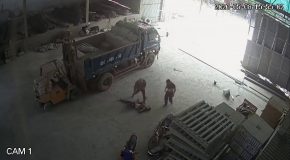 Guy Falls From A Work Truck