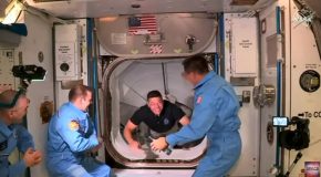 The SpaceX Demo-2 Crew Opens The Hatch To The Space Station