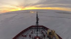 Time Lapse Video Of A Ship Breaking Through Ice For 2 Months!