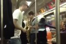 Two Random Strangers Have A Saxophone Battle On NYC Subway!