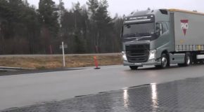 Testing Out The Emergency Braking Capabilities Of A Volvo Truck!