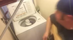 Guy Covers ACDC’s Thunderstuck On A Broken Washing Machine!